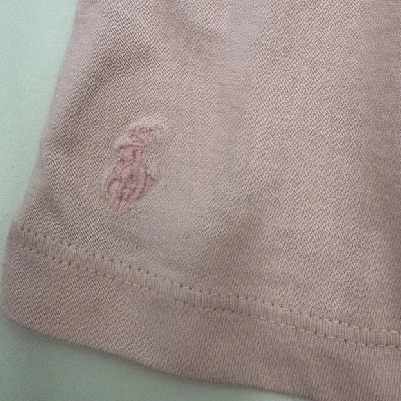 NEW Polo Ralph Lauren Top Girls 5 Pink Eyelet Embroidered Cotton Jersey Ruffle - Picture 6 of 7